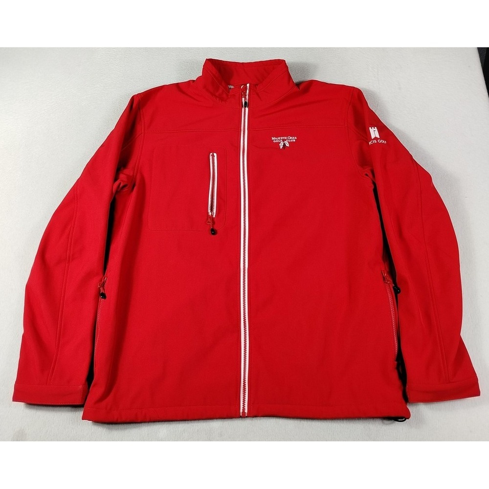 Clique Jacket Mens Large Red Softshell Full Zip Majestic Oaks Golf‎ Arcis
